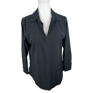 Single Los Angeles Blouse Women Small Black Collared Long Sleeve Casual